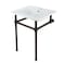 Kingston Brass 25 Console Sink with Brass Legs Single Faucet Hole, WhiteOil Rubbed Bronze KVBH252275 - alternate 1